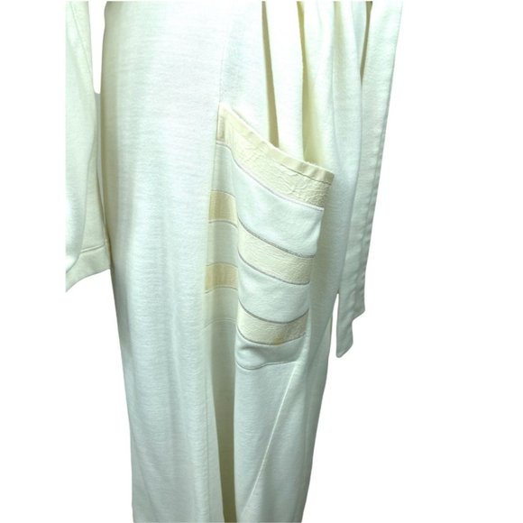 White wrap robe with pockets by Joelle made in Italy Size L - Picture 3 of 6